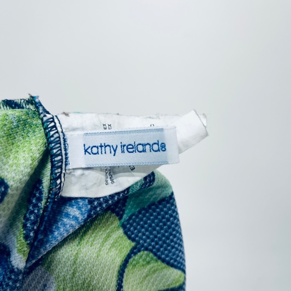 Kathy Ireland Bikini Sz 10 Women’s Tropical Print open back one-pieces Swimwear - Picture 8 of 9